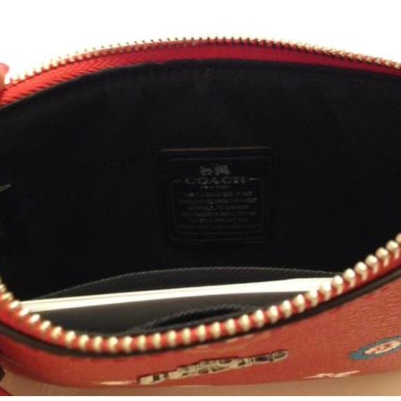 Coach carmine red floral wristlet - Picture 3 of 5